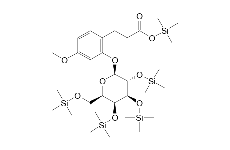 2-(.beta.-D-Glucopyranosyloxy)-4-methoxybenzenepropanoic acid, 5tms derivative