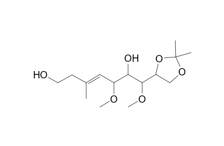 D-galacto-Non-3-enitol, 2,3,4-trideoxy-3-methyl-5,7-di-O-methyl-8,9-O-(1-methylethylidene)-, (3E)-
