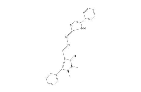 1,2-dimethyl-5-oxo-3-phenyl-3-pyrazoline-4-carboxaldehyde, azine with 4-phenyl-4-thiazolin-2-one