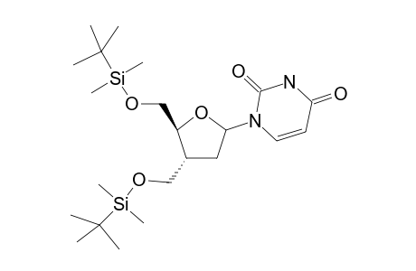 3'-C-(Tert-butyldimethylsiloxymethyl)-1-[5'-(tert-butyldimethylsilyl)-2',3'-dideoxy-.beta.,D-erythro-pentofuranosyl]uracil