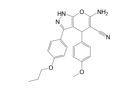 6-Amino-4-(4-methoxyphenyl)-3-(4-propoxyphenyl)-1,4-dihydropyrano[2,3-C]pyrazole-5-carbonitrile