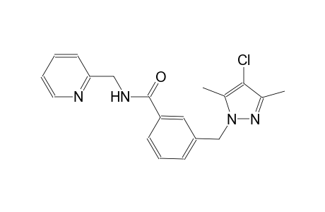 3-[(4-chloro-3,5-dimethyl-1H-pyrazol-1-yl)methyl]-N-(2-pyridinylmethyl)benzamide