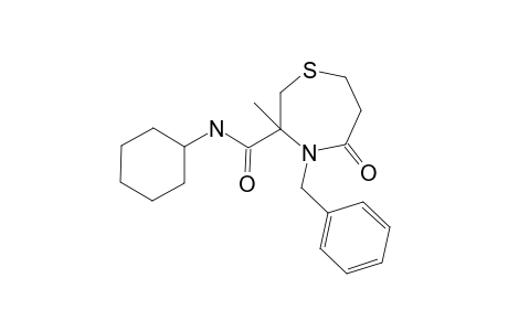 4-Benzyl-3-methyl-5-oxo-2,3,4,5,6,7-hexahydro-1,4-thiazepin-3-(N-cyclohexylcarboxamide)