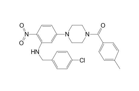 benzenemethanamine, 4-chloro-N-[5-[4-(4-methylbenzoyl)-1-piperazinyl]-2-nitrophenyl]-