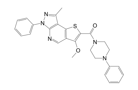 3-Methoxy-6-phenyl-8-methylpyrazolo[3,4-b]thieno[2,3-d]pyridine - 2-(N-Phenylpiperazine-carboxamide)