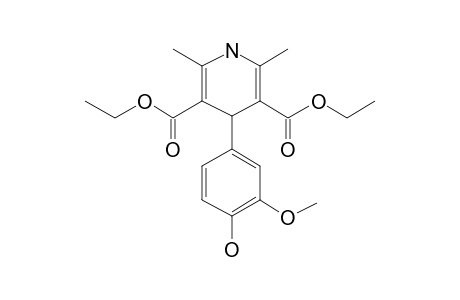 Diethyl 4-(4-hydroxy-3-methoxyphenyl)-2,6-dimethyl-1,4-dihydro-3,5-pyridinedicarboxylate