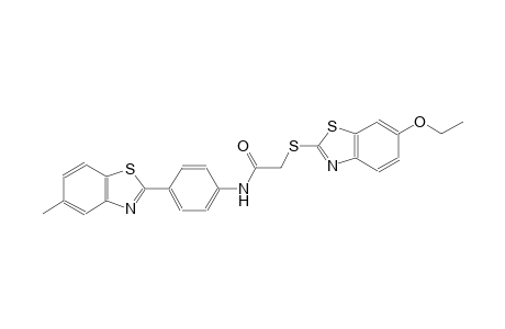 2-[(6-ethoxy-1,3-benzothiazol-2-yl)sulfanyl]-N-[4-(5-methyl-1,3-benzothiazol-2-yl)phenyl]acetamide