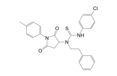 N'-(4-chlorophenyl)-N-[1-(4-methylphenyl)-2,5-dioxo-3-pyrrolidinyl]-N-(2-phenylethyl)thiourea