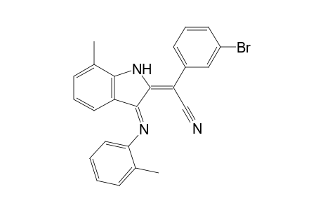 (E)-2-[1-Cyano-1-(3-bromophenyl)methylidene]-7-methyl-3-(2-tolyl)imino-2,3-dihydro-1H-indole