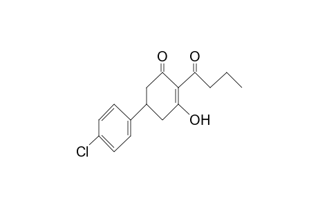 2-Cyclohexen-1-one, 5-(4-chlorophenyl)-3-hydroxy-2-(1-oxobutyl)-