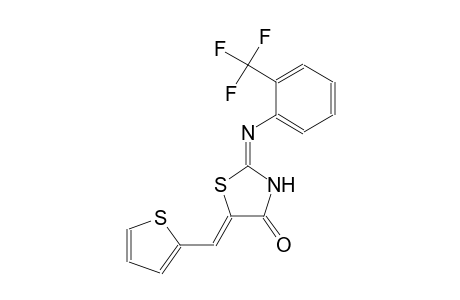 (5Z)-5-(2-thienylmethylene)-2-[2-(trifluoromethyl)anilino]-1,3-thiazol-4(5H)-one