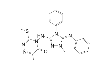 6-Methyl-4-([(3Z,5Z)-1-methyl-4-phenyl-5-(phenylimino)-1,2,4-triazolidin-3-ylidene]amino)-3-(methylsulfanyl)-1,2,4-triazin-5(4H)-one