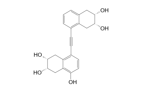 (+-)-1-[4,6.alpha.,7.alpha.-Trihydroxy-5,6,7,8-tetrahydronaphthyl-2-(6.alpha.','7.alpha.'-dihydroxy-5',6',7',8'-tetrahydronaphthyl]ethyne