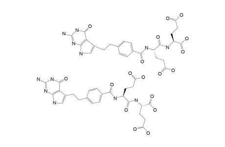 #9;(2S)-2-[[(2S)-2-[[4-[2-(2-amino-4-oxo-4,7-dihydro-1H-pyrrolo-[2,3-D]-pyrimidin-5-yl)-ethyl]-benzoyl]-amino]-4-carboxybutanoyl]-amino]-pentanedioic-acid