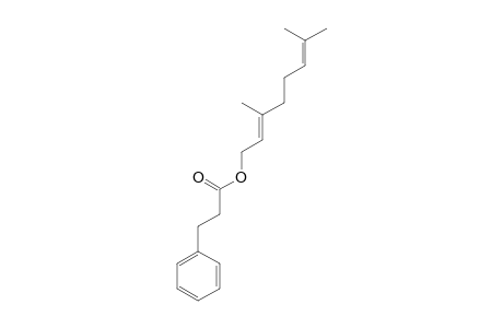 Benzenepropanoic acid, 3,7-dimethylocta-2,6-dienyl ester