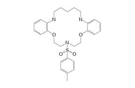 6H,16H-Dibenzo[H,Q][1,7,4,10,16]dioxatriazacyclooctadecine, 7,8,9,10,17,18,19,20,21,22-decahydro-8-[(4-methylphenyl)sulfonyl]-