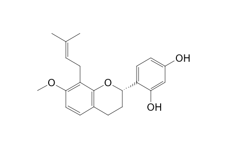 (2S)-2',4'-dihydroxy-7-methoxy-8-prenylflavan