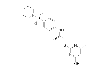 2-[(4-hydroxy-6-methyl-2-pyrimidinyl)sulfanyl]-N-[4-(1-piperidinylsulfonyl)phenyl]acetamide