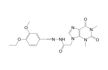 2-(1,3-dimethyl-2,6-dioxo-1,2,3,6-tetrahydro-9H-purin-9-yl)-N'-[(E)-(4-ethoxy-3-methoxyphenyl)methylidene]acetohydrazide