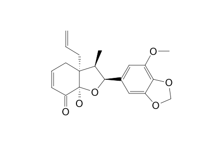 FERREARIN-G;REL-(7R,8R,1'S,2'R)-2'-HYDROXY-3-METHOXY-4,5-METHYLENEDIOXY-3'-OXO-DELTA(4',8')-8.1',7.O.2'-NEOLIGNAN