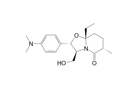 (2S,3S,6S,8aR)-2-(4-(dimethylamino)phenyl)-8a-ethyl-3-(hydroxymethyl)-6-methyltetrahydro-2H-oxazolo[3,2-a]pyridin-5(3H)-one