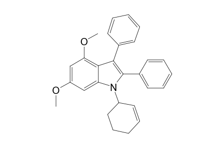 1-(cyclohex-2'-enyl)-4,6-dimethoxy-2,3-diphenylindole