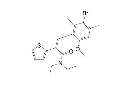 (E)-3-(3-Bromo-6-methoxy-2,4-dimethylphenyl)-N,N-diethyl-2-(thiophene-2-yl)acrylamide