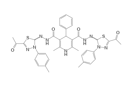 N'3,N'5-Bis(5-acetyl-3-(p-tolyl)-1,3,4-thiadiazol-2(3H)-ylidene)-2,6-dimethyl-4-phenyl-1,4-dihydropyridine-3,5-dicarbohydrazide