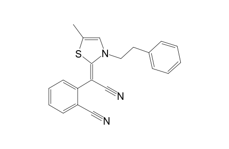 2-(2-CYANOPHENYL)-2-(5-METHYL-2-PHENETHYLTHIAZOLIN-2-YLIDENE)-ACETONITRILE