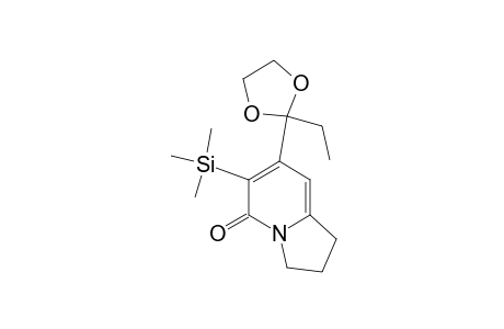 2-[5-Oxo-1,2,3,5-tetrahydro-6-(trimethylsilyl)indolizin-7-yl]-2-ethyl-1,3-dioxolane