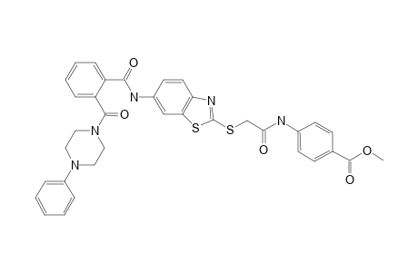 4-[[1-oxo-2-[[6-[[oxo-[2-[oxo-(4-Phenyl-1-piperazinyl)methyl]phenyl]methyl]amino]-1,3-benzothiazol-2-yl]thio]ethyl]amino]benzoic acid methyl ester