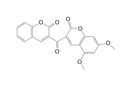 2H-1-Benzopyran-2-one, 5,7-dimethoxy-3-[(2-oxo-2H-1-benzopyran-3-yl)carbonyl]-