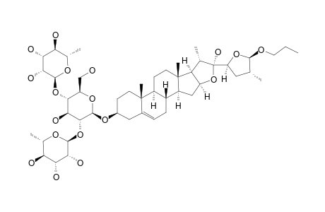 INDIOSIDE_K;3-O-{ALPHA-L-RHAMNOPYRANOSIDE-(1->2)-O-[ALPHA-L-RHAMNOPYRANOSIDE-(1->4)]-BETA-D-GLUCOPYRANOSYL}