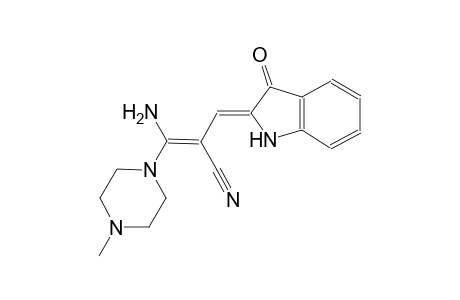 (2Z)-3-amino-3-(4-methyl-1-piperazinyl)-2-[(Z)-(3-oxo-1,3-dihydro-2H-indol-2-ylidene)methyl]-2-propenenitrile