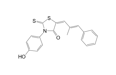 4-thiazolidinone, 3-(4-hydroxyphenyl)-5-[(2E)-2-methyl-3-phenyl-2-propenylidene]-2-thioxo-, (5E)-