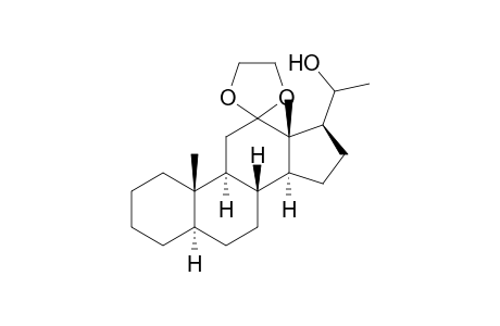 Pregnan-12-one, 20-hydroxy-, cyclic 1,2-ethanediyl acetal