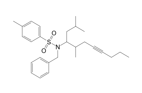 N-Benzyl-N-(1-isobutyl-2-methyl-4-octynyl)-4-methylbenzene sulfonamide