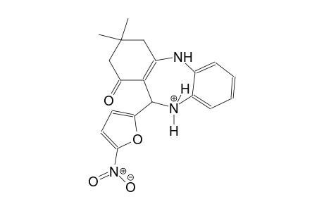 3,3-dimethyl-11-(5-nitro-2-furyl)-1-oxo-2,3,4,5,10,11-hexahydro-1H-dibenzo[b,f][1,4]diazepin-10-ium