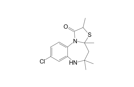 8-Choro-2,3a,5,5-tetramethyl-3a,4,5,6-tetrahydro[1,3]thiazolo[3,2-a][1,5]benzodiazepin-1(2H)-one