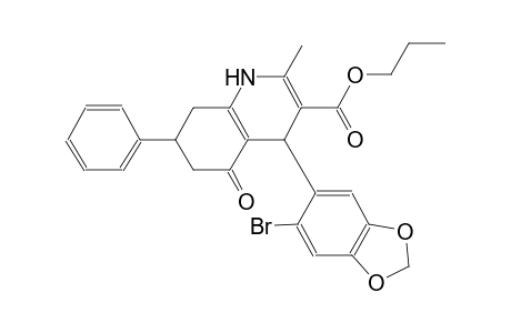 3-quinolinecarboxylic acid, 4-(6-bromo-1,3-benzodioxol-5-yl)-1,4,5,6,7,8-hexahydro-2-methyl-5-oxo-7-phenyl-, propyl ester