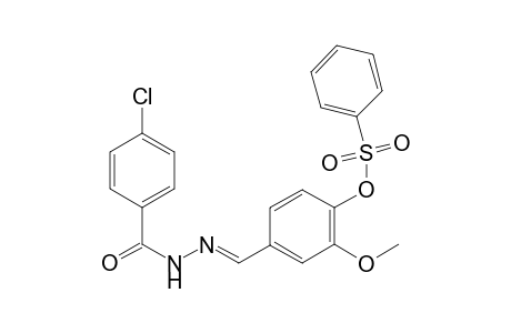 4-{(E)-[(4-chlorobenzoyl)hydrazono]methyl}-2-methoxyphenyl benzenesulfonate