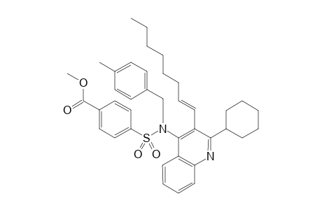 Methyl (E)-4-(N-(2-cyclohexyl-3-(oct-1-en-1-yl)quinolin-4-yl)-N-(4-methylbenzyl)sulfamoyl)benzoate