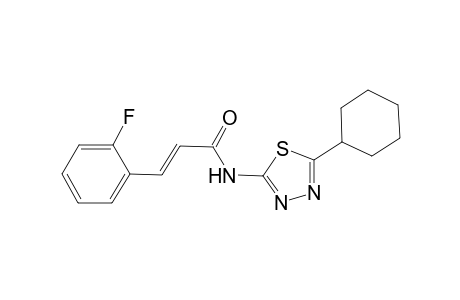 (2E)-N-(5-cyclohexyl-1,3,4-thiadiazol-2-yl)-3-(2-fluorophenyl)-2-propenamide