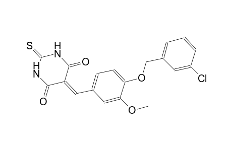 5-{4-[(3-chlorobenzyl)oxy]-3-methoxybenzylidene}-2-thioxodihydro-4,6(1H,5H)-pyrimidinedione