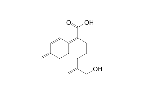 Araneosoic acid [bisabol-1(7),2,4(13),11(12)tetraen-15-ol-14-oic acid]