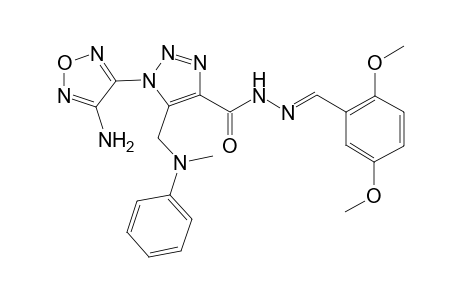 1-(4-amino-1,2,5-oxadiazol-3-yl)-N'-[(E)-(2,5-dimethoxyphenyl)methylidene]-5-[(methylanilino)methyl]-1H-1,2,3-triazole-4-carbohydrazide