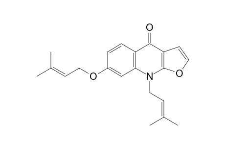 9-(3-methyl-2-butenyl)-7-[(3-methyl-2-butenyl)oxy]furo[2,3-b]quinolin-4(9H)-one