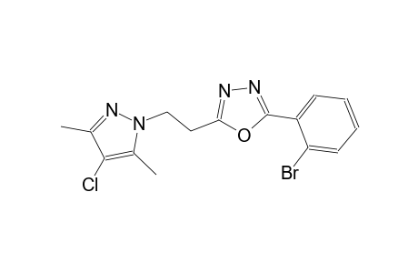 2-(2-bromophenyl)-5-[2-(4-chloro-3,5-dimethyl-1H-pyrazol-1-yl)ethyl]-1,3,4-oxadiazole