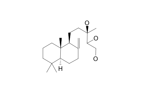 (+)-(2-.xi.,3R)-5-((1S,4as,8as)-5,5,8A-trimethyl-2-methylenedecahydro-1-naphthalenyl)-3-methyl-1,2,3-pentanetriol