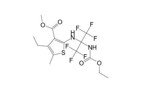 Thiophene-3-carboxylic acid, 2-(1-ethoxycarbonylamino-2,2,2-trifluoro-1-trifluoromethylethylamino)-4-ethyl-5-methyl-, methyl ester